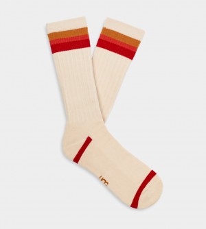 Ugg Noel Three Stripe Crew Men's Socks Multicolor | GXAVDKI-52