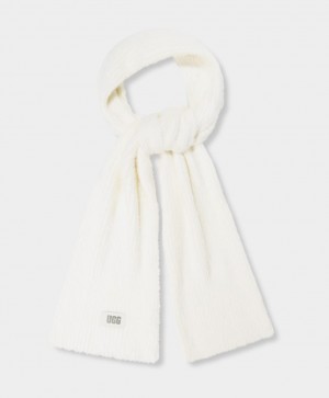 Ugg Plait Plush Knit Women's Scarves White | SKVNRID-23
