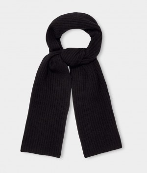 Ugg Pryce Rib Knit Women's Scarves Black | ZUPEGQV-93