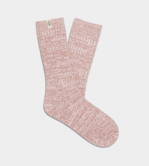 Ugg Rib Knit Slouchy Crew Women's Socks Coral | DOQMILC-68