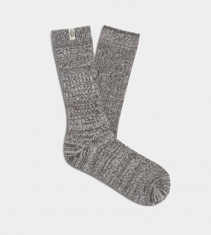 Ugg Rib Knit Slouchy Crew Women's Socks Deep Grey | QXLDMIU-09