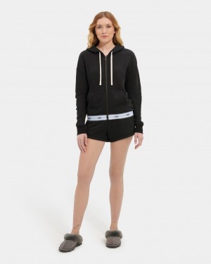 Ugg Sena Zipped Women's Hoodie Black | URSXGIJ-02