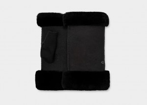 Ugg Sheepskin Fingerless Women's Gloves Black | LOTDKGJ-15