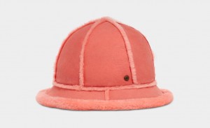 Ugg Sheepskin Spillseam Bucket Women's Hats Pink | CKGPEUS-50