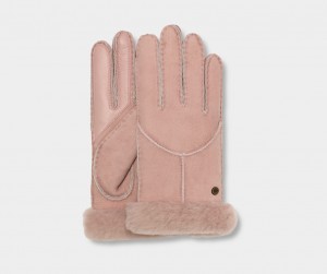 Ugg Sheepskin Whipstitch Women's Gloves Pink | UCIPYDX-13