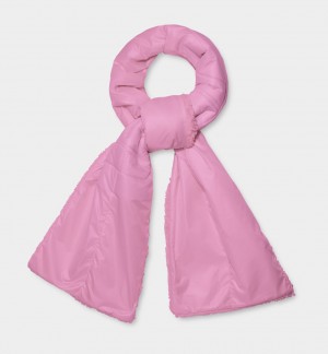 Ugg Sherpa Puffer Logo Women's Scarves Rose | ZDLUVSJ-03