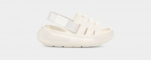 Ugg Sport Yeah Glitter Kids' Sandals White | BOCGPYT-46