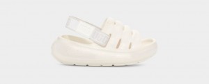 Ugg Sport Yeah Glitter Kids' Sandals White | BOCGPYT-46