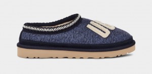 Ugg Tasman Fur Jersey Cozy Men's Slippers Dark Blue | KZVDHCQ-76