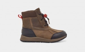 Ugg Turlock Leather Weather Kids' Boots Brown | BLWUPIY-24