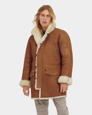 Ugg Tyrell Shearling Men's Jackets Brown | WMGDCNT-62