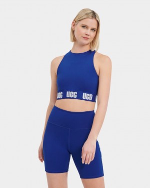 Ugg Wilmina Logo Bralette Women's Tops Deep Blue | PDTZVUC-19