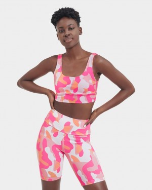 Ugg Zayley Bralette Camo Print Women's Tops Pink | IMPUFJG-73