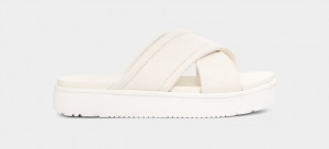 Ugg Zayne Crossband Women's Slides White | FTSUHPY-67