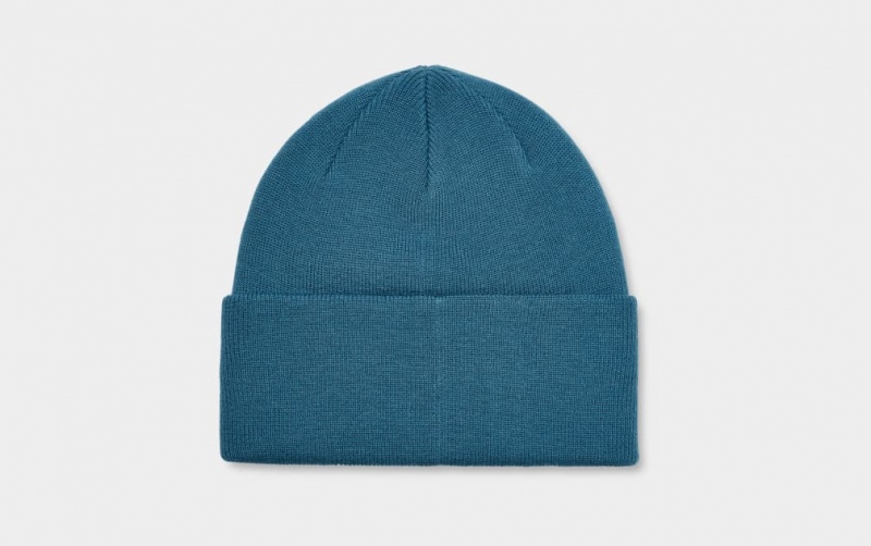 Ugg 3D Graphic Logo Women's Beanie Blue | UJEGQOW-89