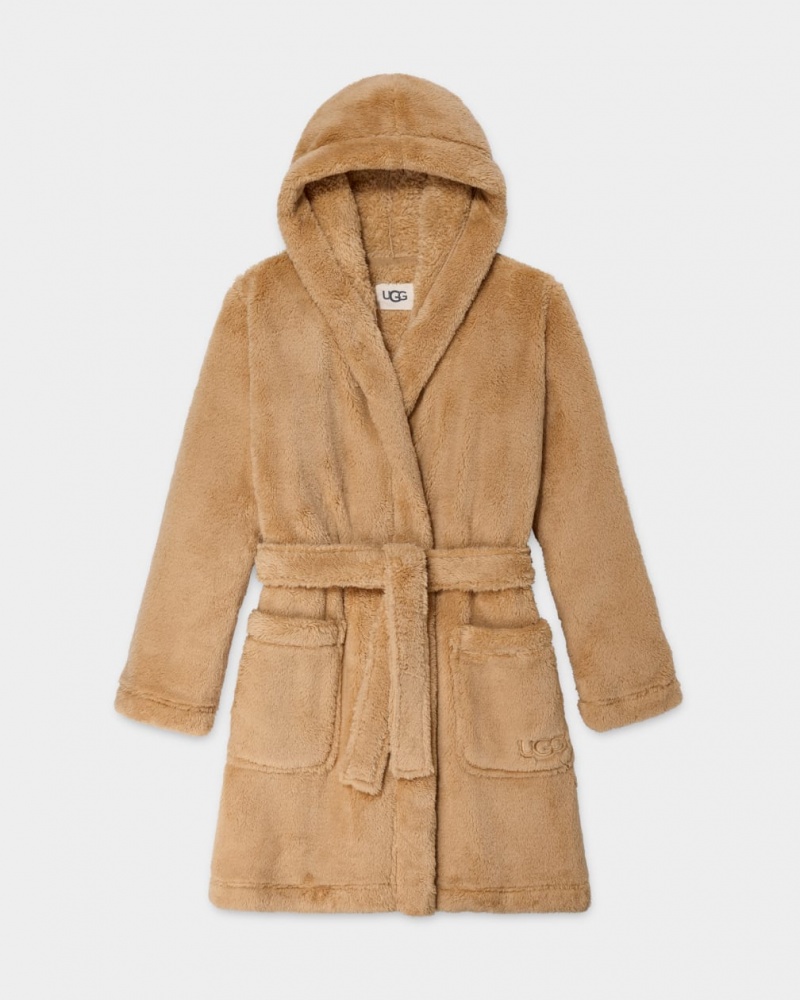 Ugg Aarti Plush Robe Women's Sleepwear Brown | NDFSTRJ-30