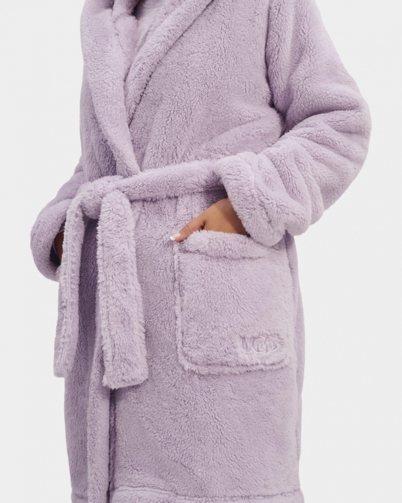 Ugg Aarti Plush Robe Women's Sleepwear Purple | IRQMHCL-04