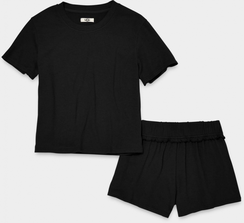 Ugg Aniyah Set Women's Sleepwear Black | OXCQAKJ-78