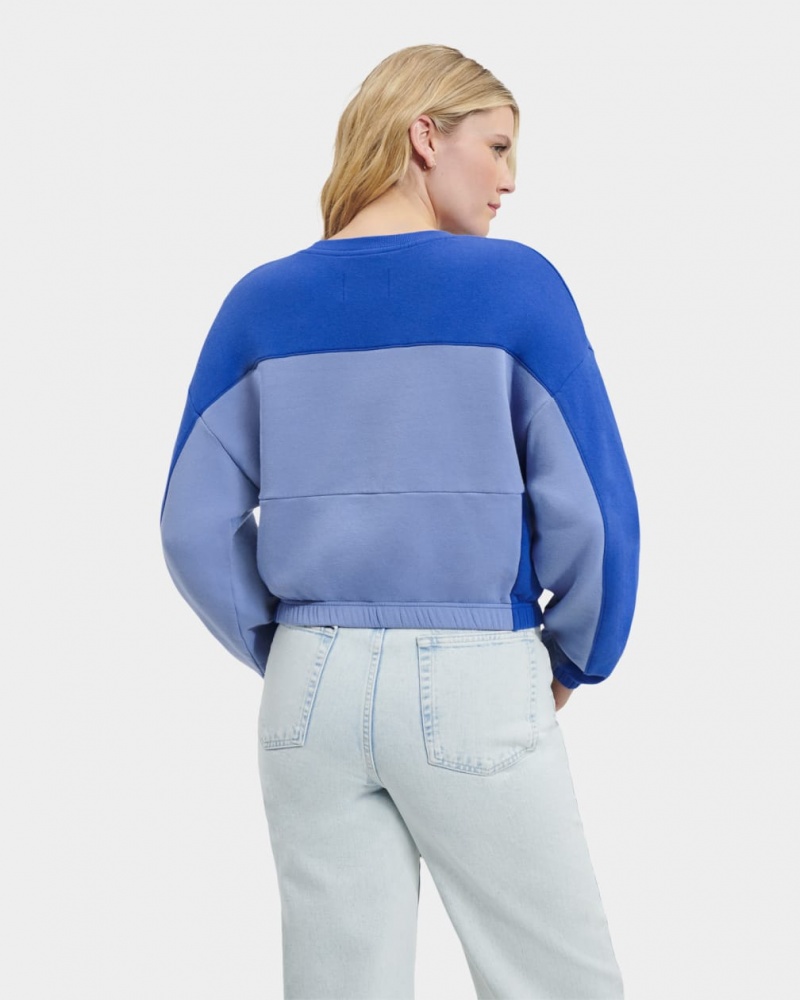 Ugg Aryia Cropped Pullover Blocked Women's Tops Blue | VLPMOFX-05