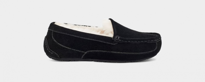 Ugg Ascot Kids\' Slippers Black | LWHOBSY-21