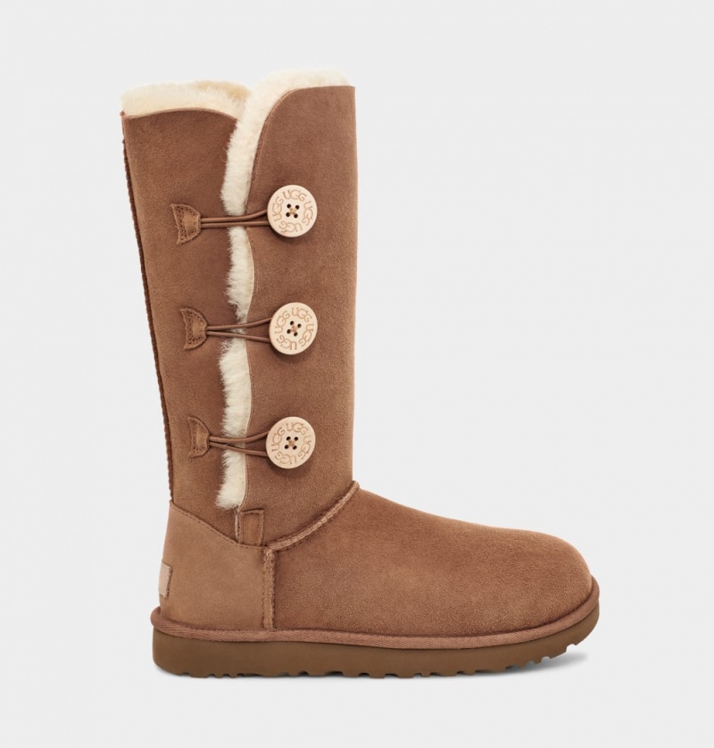 Ugg Bailey Button Triplet II Women\'s Boots Brown | ASXLKFI-18