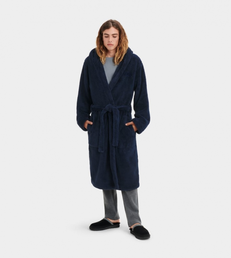 Ugg Beckett Robe Men\'s Sleepwear Black | QTVHKES-30