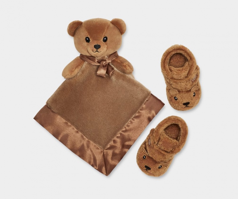 Ugg Bixbee And Lovey Bear Stuffie Kids' Boots Brown | HJNLYPF-09