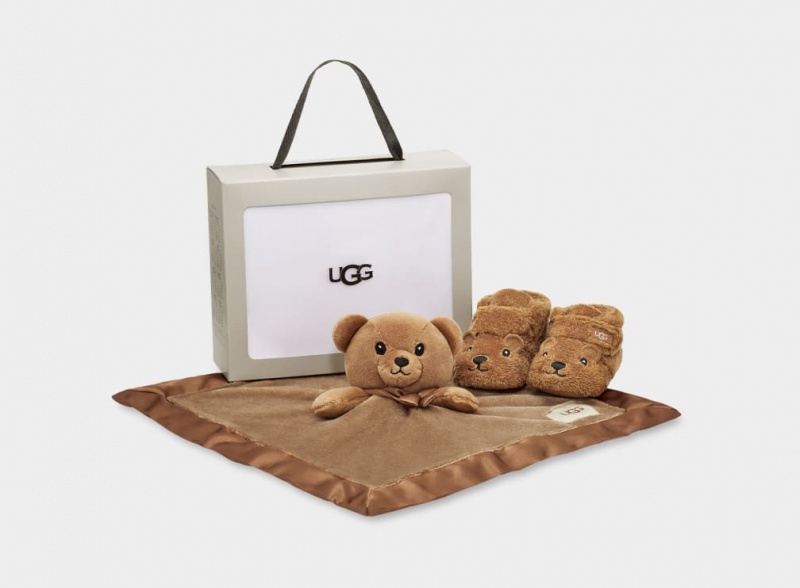 Ugg Bixbee And Lovey Bear Stuffie Kids\' Boots Brown | HJNLYPF-09