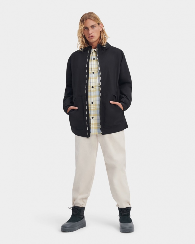 Ugg Brennon Rain Men's Coats Black | NITBVKY-45
