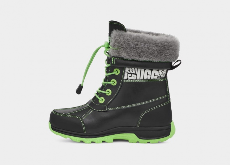 Ugg Butte II CWR Glow Graphic Kids' Boots Black / Green | WJTLGSM-53