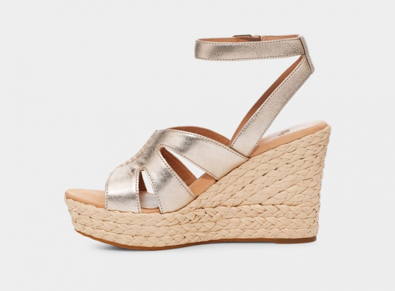 Ugg Careena Women's Sandals Gold / Metal | EIOZRYV-49