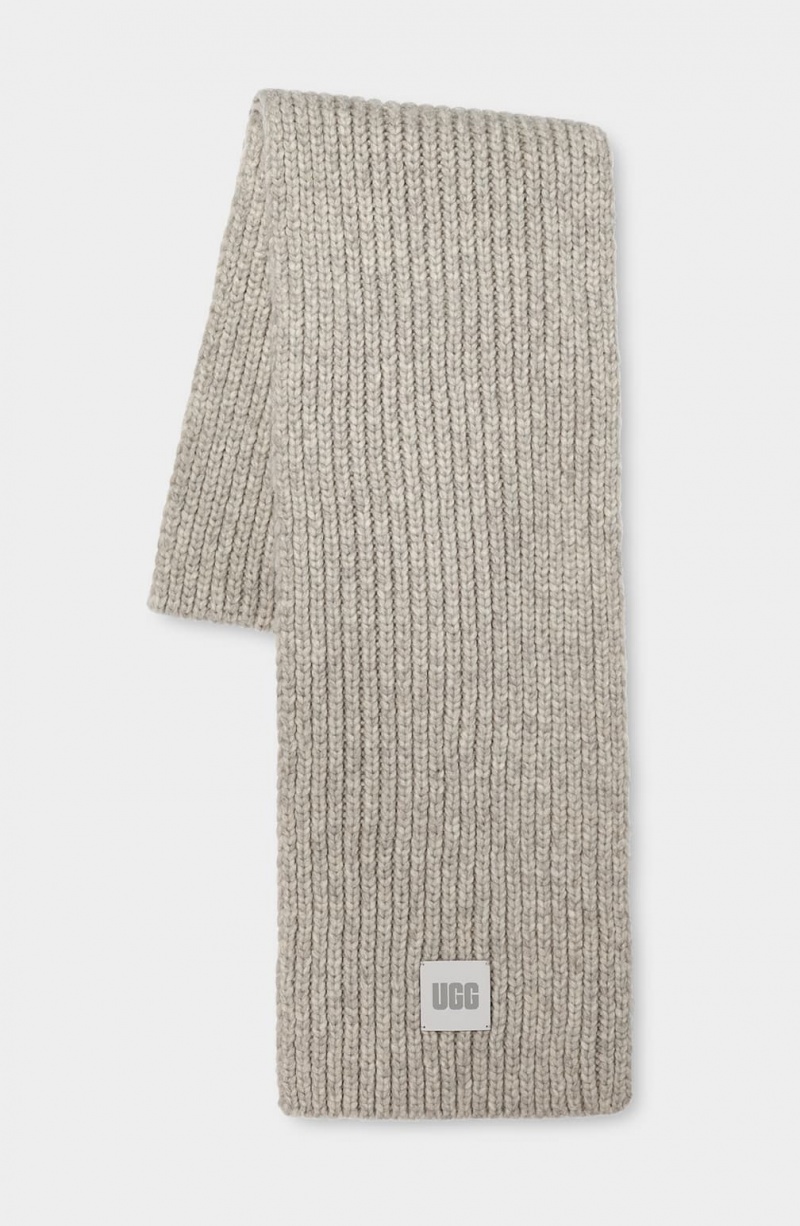 Ugg Chunky Rib Knit Women's Scarves Light Grey | KEXVYFI-86