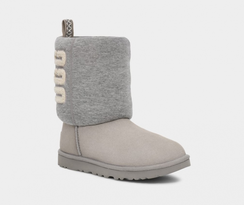 Ugg Classic Fur Jersey Cozy Women's Boots Grey | RAOMGEF-83