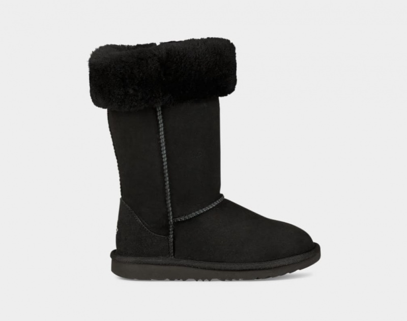 Ugg Classic II Tall Kids' Boots Black | LRUKHIB-24