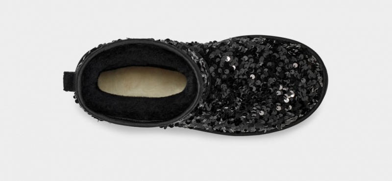 Ugg Classic Mini Chunky Sequin Women's Boots Black | SAIETHM-59