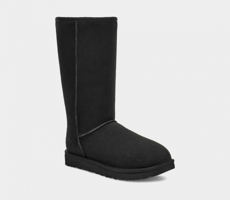 Ugg Classic Tall II Women's Boots Black | WQFVHAB-48