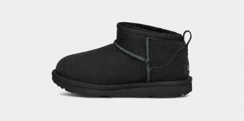 Ugg Classic Ultra Mini Kids' Boots Black | OYUDJFZ-61