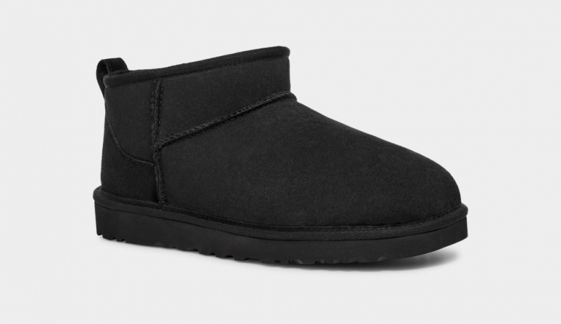 Ugg Classic Ultra Mini Men's Boots Black | XTQGFDO-03