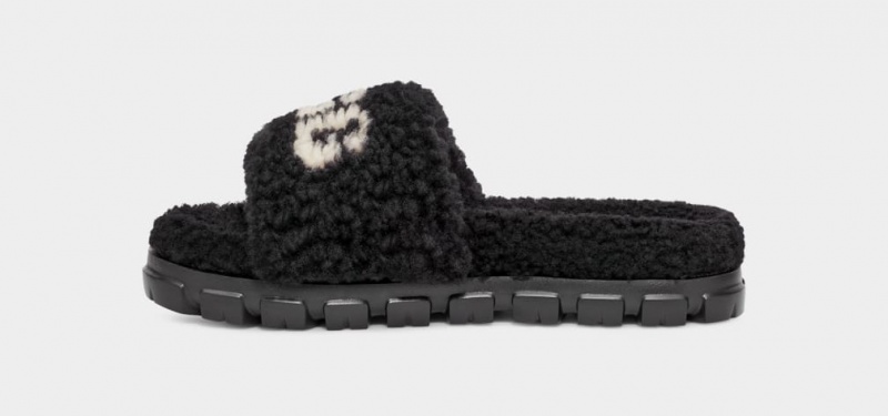 Ugg Cozetta Curly Graphic Women's Slippers Black | GLMIEQF-43