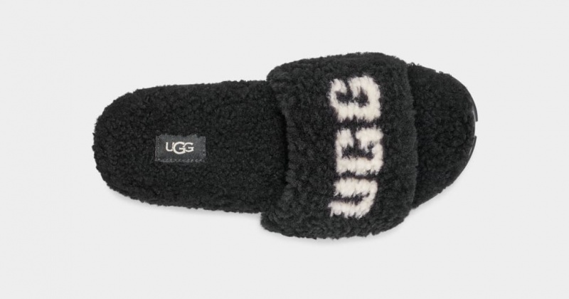 Ugg Cozetta Curly Graphic Women's Slippers Black | GLMIEQF-43