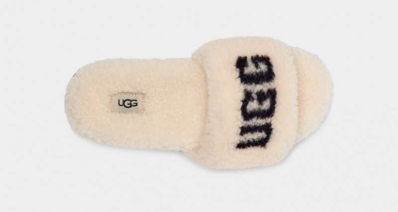 Ugg Cozetta Curly Graphic Women's Slippers Beige | NKGFHML-12