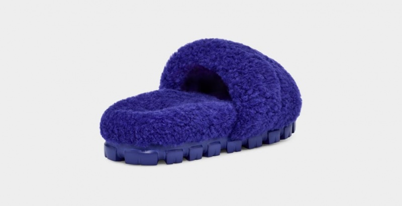 Ugg Cozetta Curly Women's Slippers Blue | FEUDQTX-95