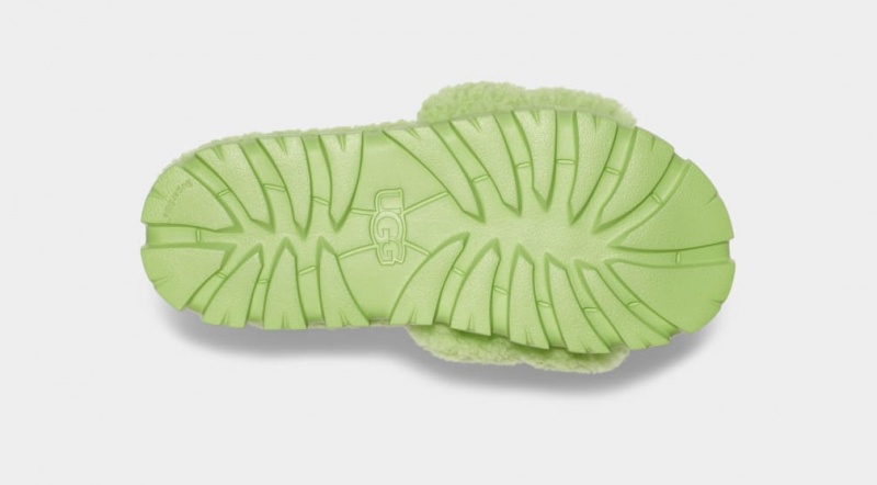 Ugg Cozetta Curly Women's Slippers Green | ZOLTQPM-78