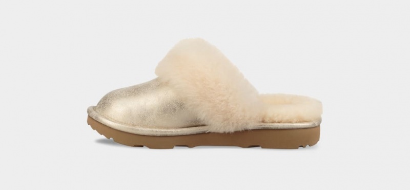 Ugg Cozy II Metallic Kids' Slippers Gold | CHTZYFR-47