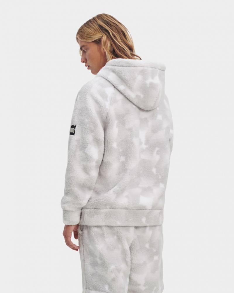 Ugg Dannen Sherpa Men's Hoodie White / Camo | JMEOUYX-47