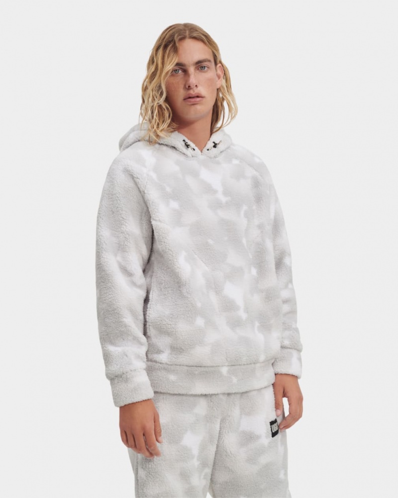 Ugg Dannen Sherpa Men\'s Hoodie White / Camo | JMEOUYX-47