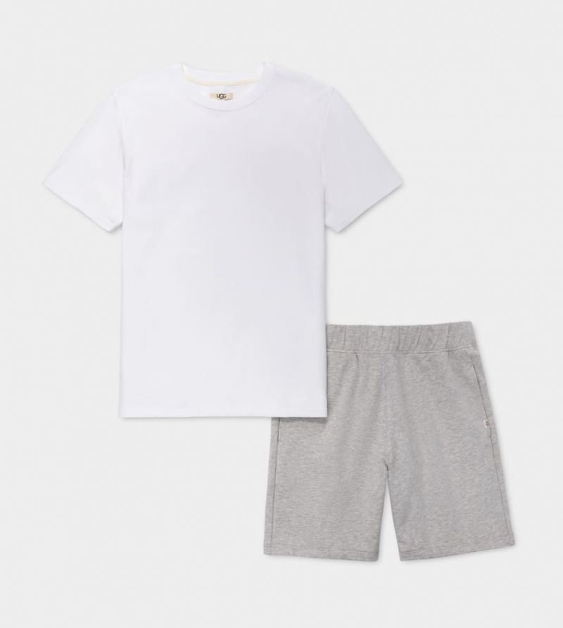 Ugg Darian Set Men's Sleepwear White / Grey | XYGSLQA-94