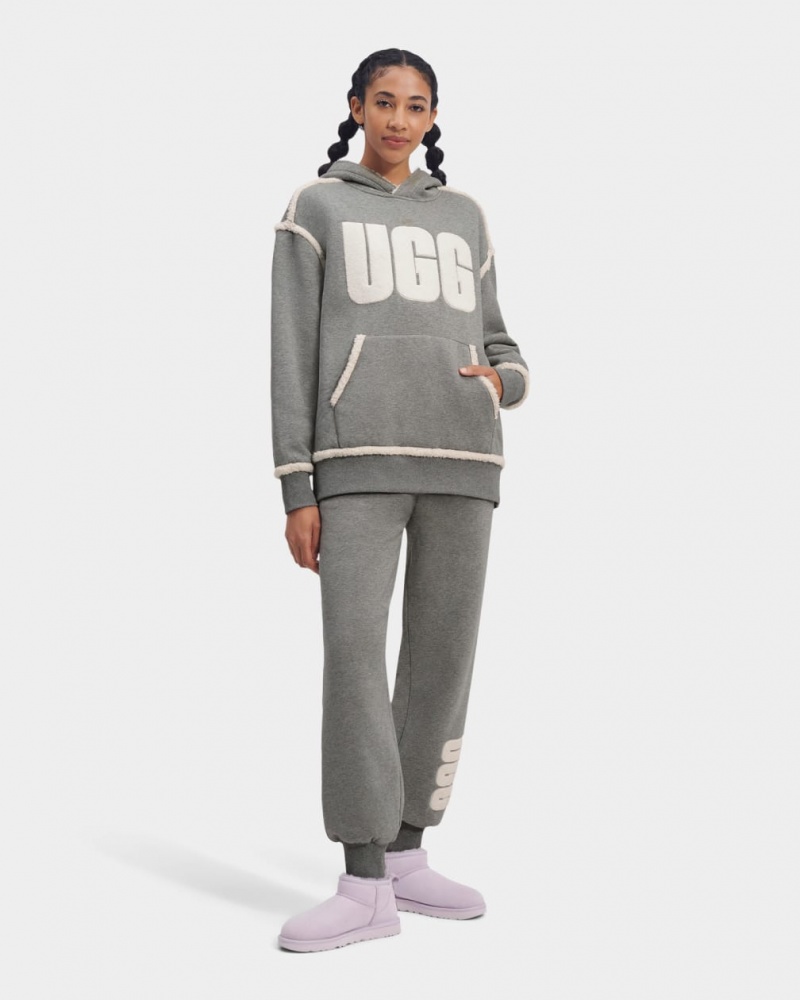 Ugg Daylin Bonded Fleece Logo Women\'s Sweatpants Grey | CVWRISY-24