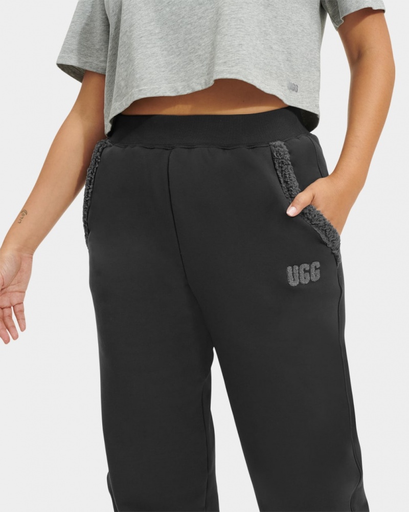 Ugg Daylin Bonded Fleece Women's Pants Black | IFJVEUN-36