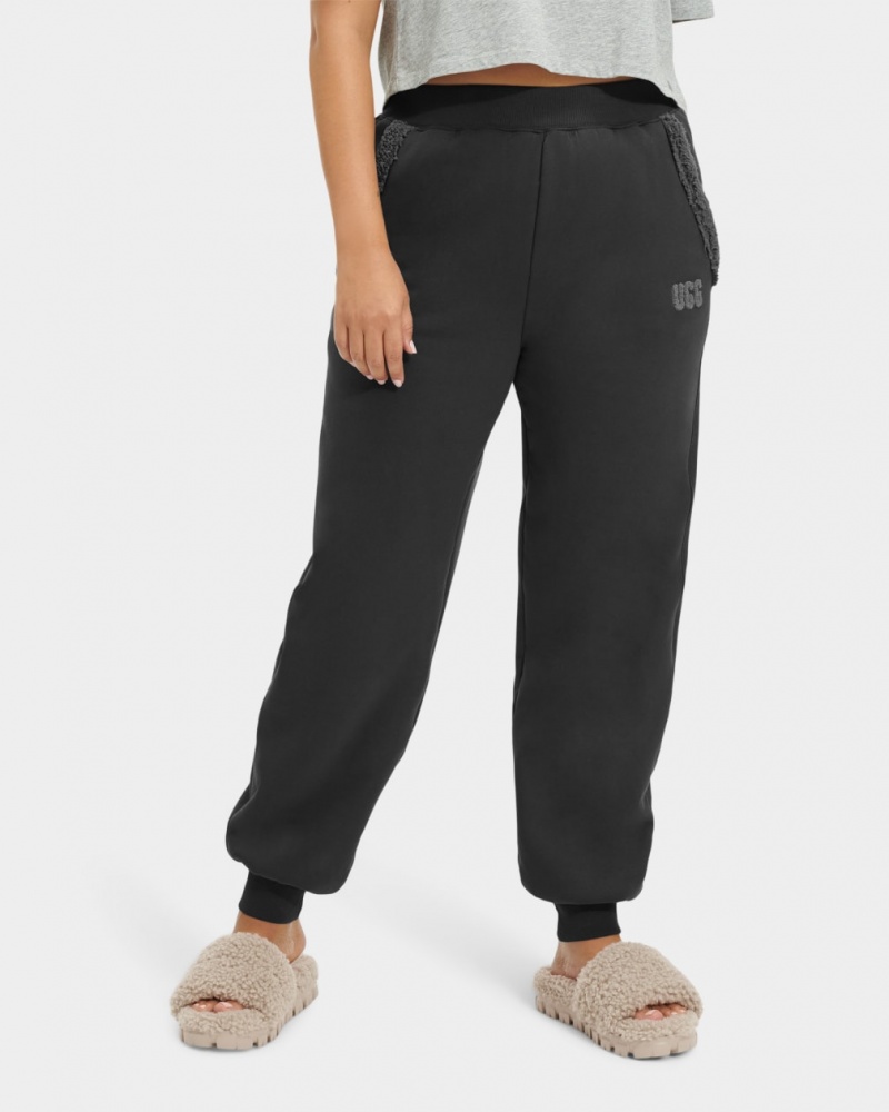 Ugg Daylin Bonded Fleece Women's Pants Black | IFJVEUN-36